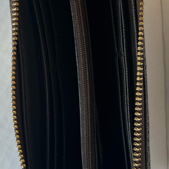 Michael Kors Brown Monogram Coated Canvas Zip Around Wallet - Picture 7 of 10